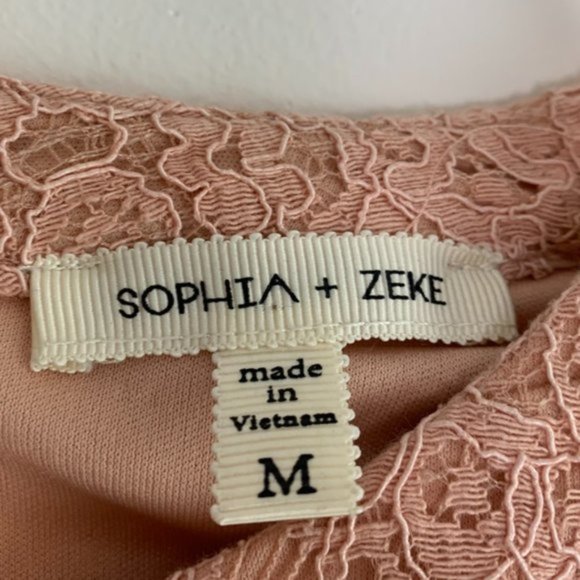 Sofia + Zeke Pink Lace Double Keyhole Mini Dress - Picture 3 of 4